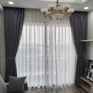Rèm vải 2 lớp cản sáng vàng ánh đồng - Đỉnh Phong