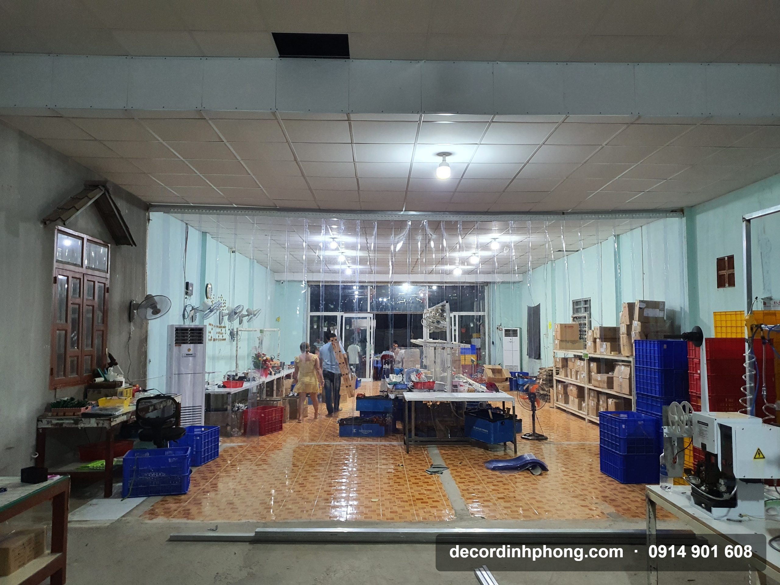 Rèm nhựa PVC ngăn lạnh lắp cho xưởng sản xuất tại Đồng Nai