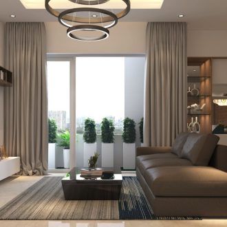 Rèm cầu vồng phòng khách - Đỉnh Phong