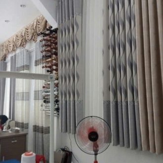 Xưởng may rèm vải Đỉnh Phong với nhiều mẫu vải 1 lớp vân sọc, họa tiết