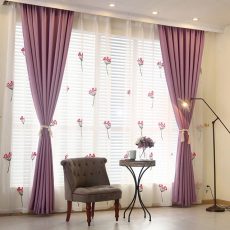 Rèm vải 1 lớp trơn màu ghi - Đỉnh Phong