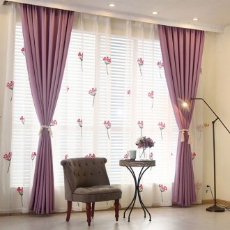 Rèm vải 1 lớp trơn màu ghi - Đỉnh Phong