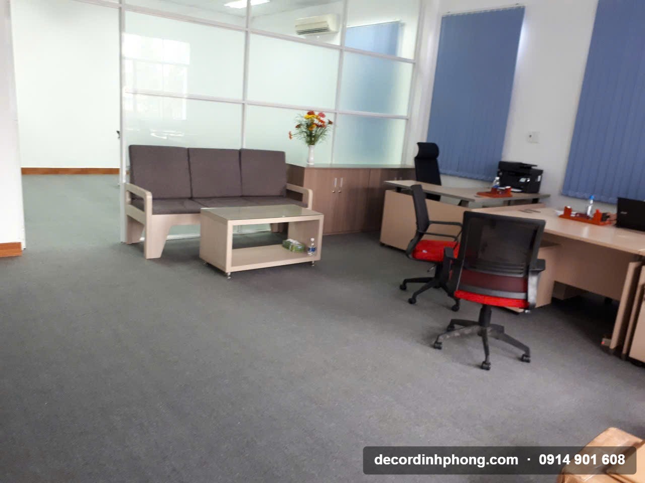 thảm trải sàn khu văn phòng nhà xưởng