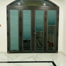 Rèm tổ ong may đo riêng cho cửa vòm cong màu xanh ngọc