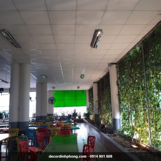 Bạt xếp che nắng cho khu vực căn tin, nhà ăn
